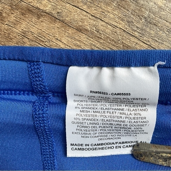 Nike Royal & Red Dri Fit Running Short/Skort Blue Red Striped Pocket Sz. M B51 - Picture 6 of 8